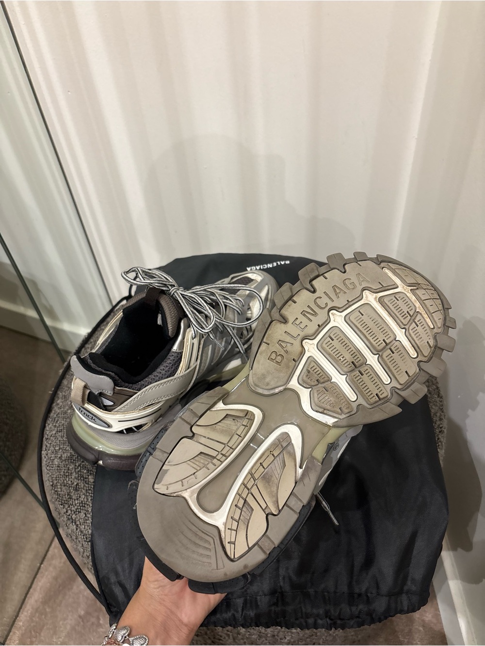 Balenciaga Multi-Grey Layered Trail Sneakers - Picture 7 of 7